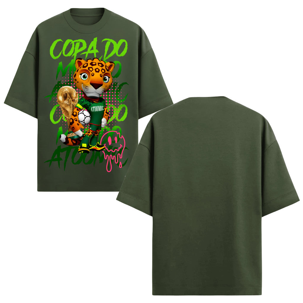 Camiseta Oversized Atoomic Mascote Onça Brasil Edition Copa