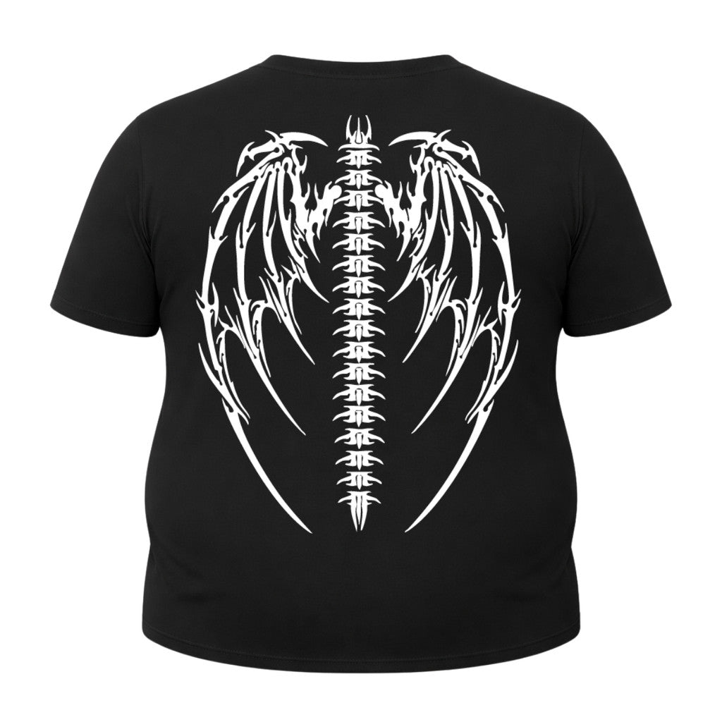 Camiseta Plus Size Proteção Uv Manga Curta Cyber Tribal Asas 01 Rash Guard