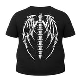 Camiseta Plus Size Proteção Uv Manga Curta Cyber Tribal Asas 01 Rash Guard