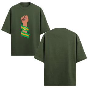 Camiseta Oversized Manga Curta Força Brasil Brasileiro Varias Cores