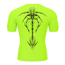 Camiseta Compressão Uv Manga Curta Cyber Tribal Unbreakable Dark Spine Rash Guard