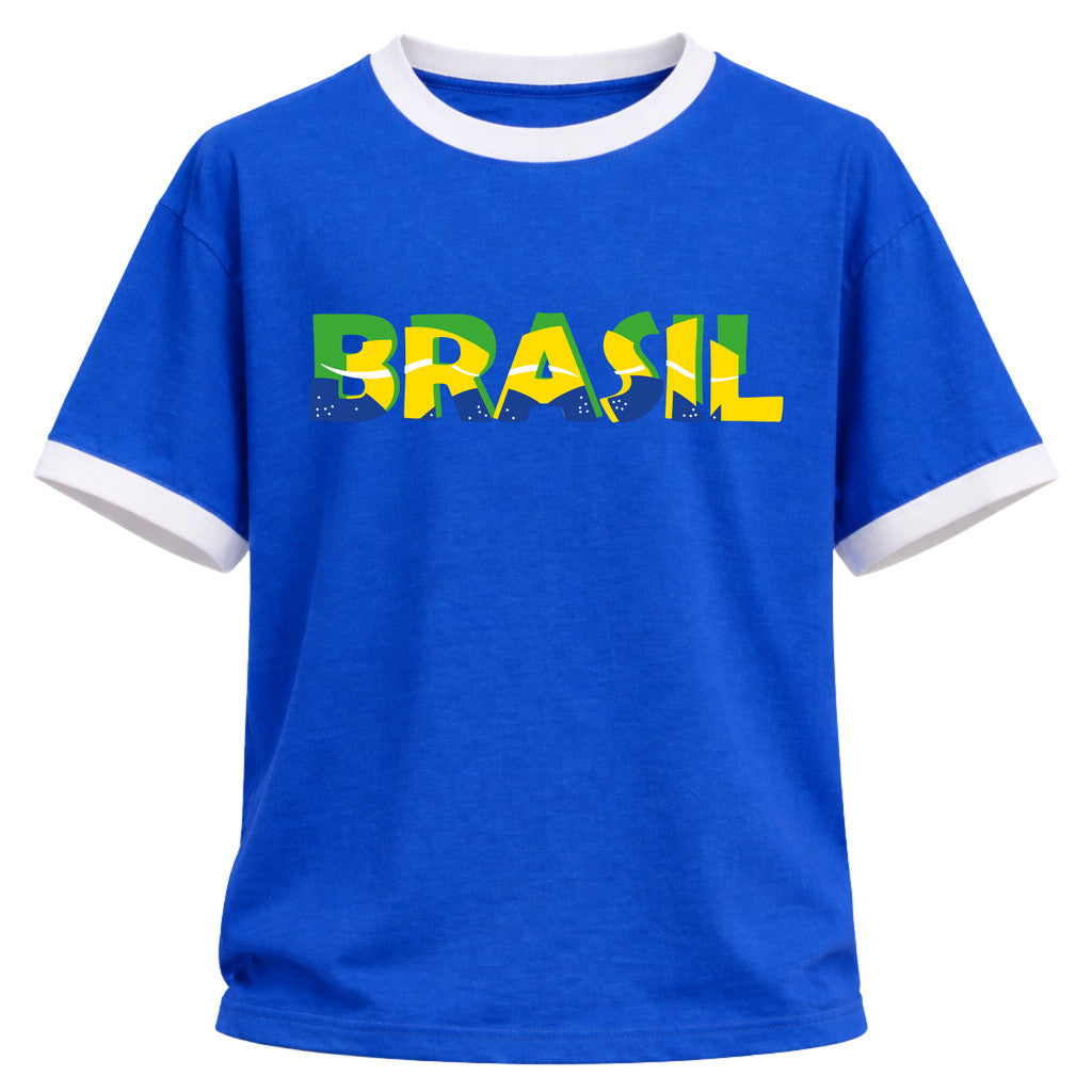 Camiseta Algodão Manga Curta Escrita Do Brasil Varias Cores