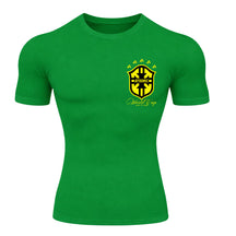 Camiseta Compressão Manga Curta UV Atoomic Escudo Brasil Prime Varias Cores Rash Guard