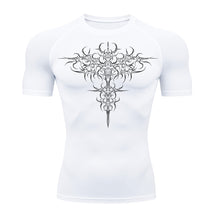 Camiseta Compressão Uv 50+ Manga Curta Cyber Tribal Savage Emblem Rash Guard