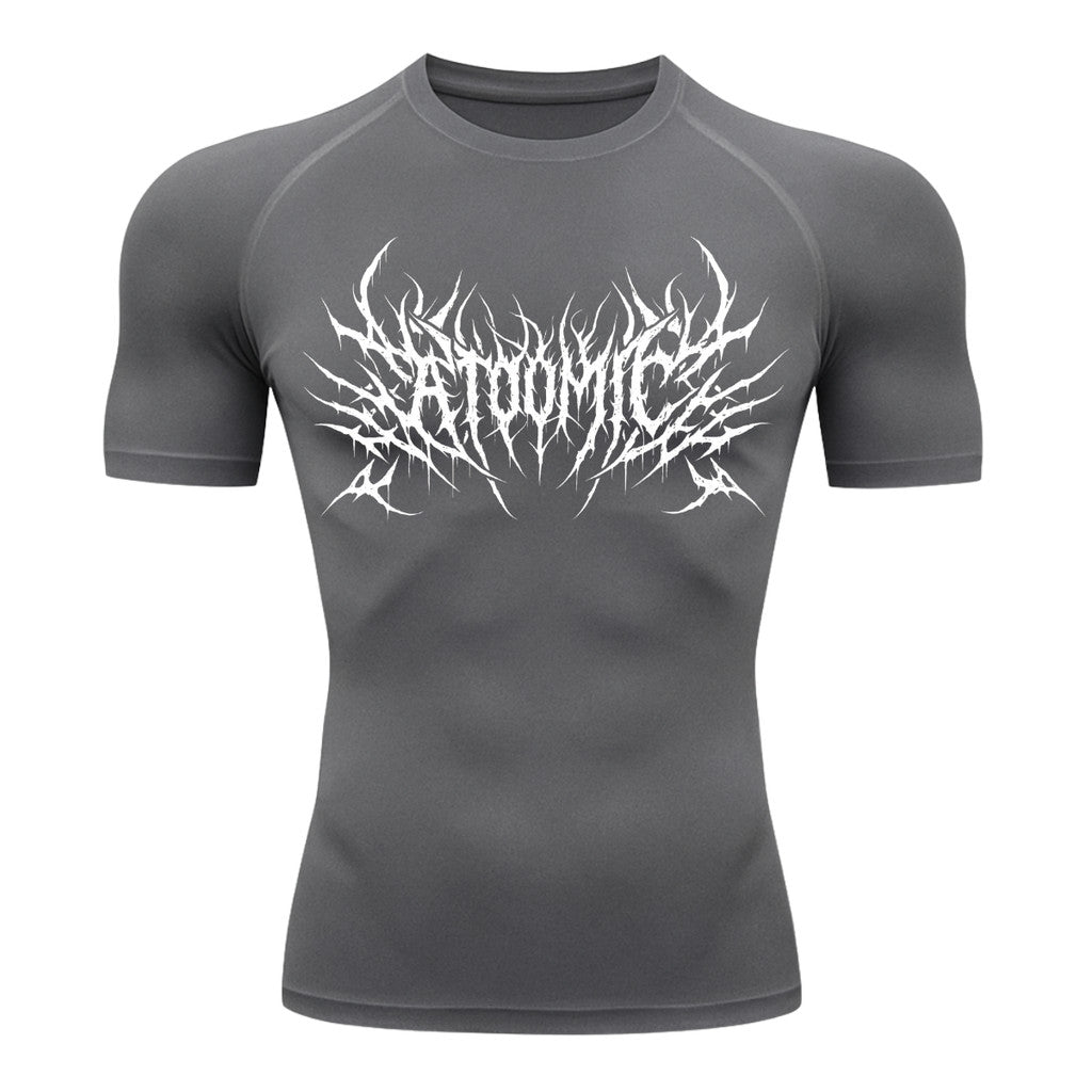 Camiseta Compressão Uv Manga Curta Cyber Tribal Atoomic Invoke Shadow Rash Guard