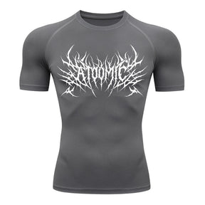 Camiseta Compressão Uv Manga Curta Cyber Tribal Atoomic Invoke Shadow Rash Guard