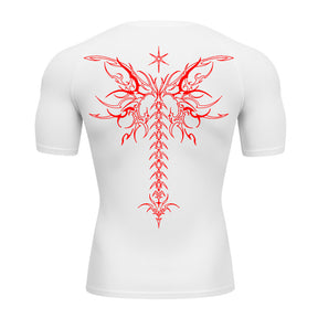 Camiseta Compressão Uv Manga Curta Cyber Tribal Shadow Stinger Wings Rash Guard