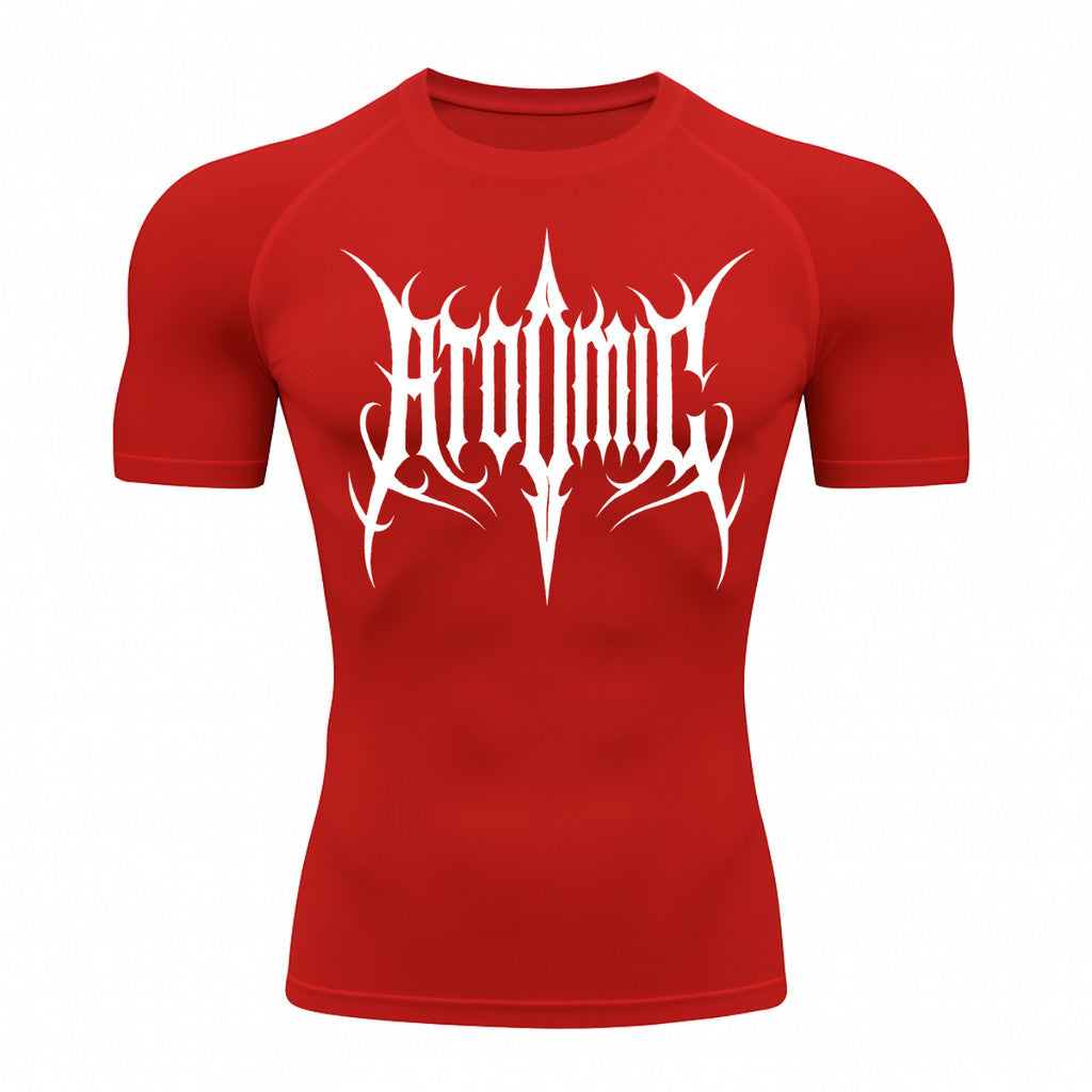 Camiseta Compressão Uv Manga Curta Cyber Tribal Atoomic Imperium Dark Rash Guard