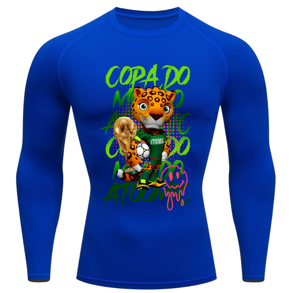 Camiseta Compressão Manga Longa UV Atoomic Onça Mascote Brasil Varias Cores Rash Guard