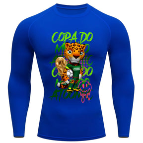 Camiseta Compressão Manga Longa UV Atoomic Onça Mascote Brasil Varias Cores Rash Guard