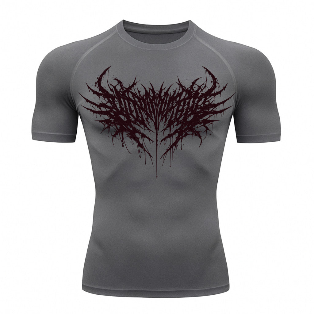 Camiseta Compressão Uv Manga Curta Cyber Tribal Night Reaper Oblivion Rash Guard
