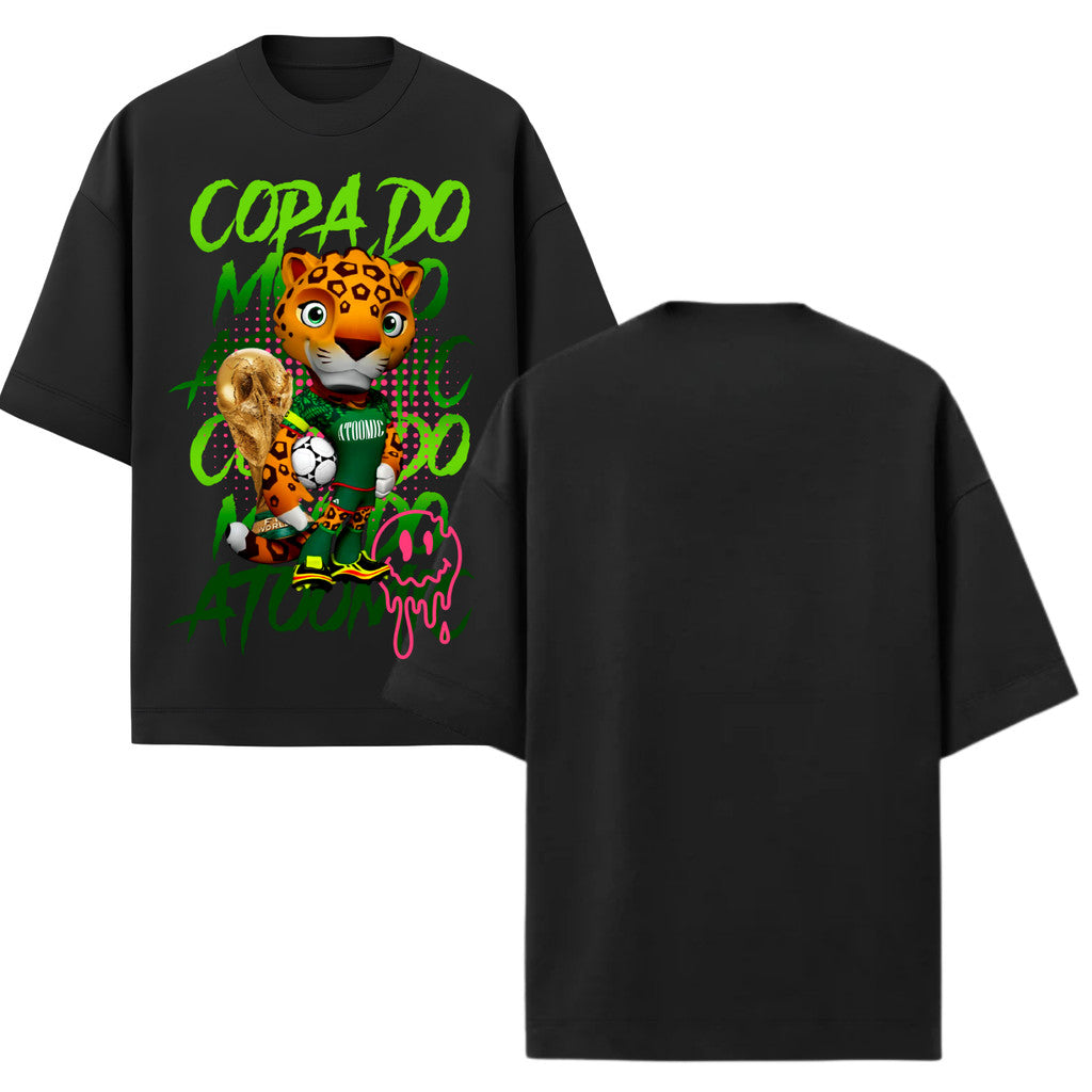 Camiseta Oversized Atoomic Mascote Onça Brasil Edition Copa