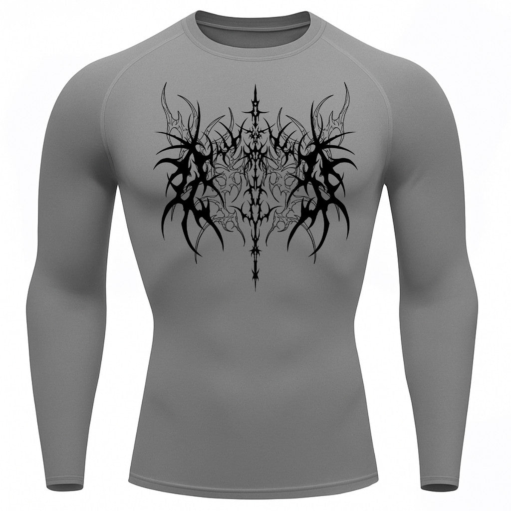 Camiseta Compressão Uv 50+ Manga Longa Cyber Tribal Dark Vanguard Rash Guard