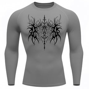 Camiseta Compressão Uv 50+ Manga Longa Cyber Tribal Dark Vanguard Rash Guard