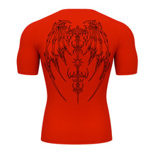 Camiseta Compressão Uv Manga Curta Cyber Tribal Phantom Wings Rash Guard