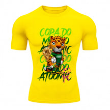 Camiseta Compressão Manga Curta UV Atoomic Onça Mascote Brasil Varias Cores Rash Guard