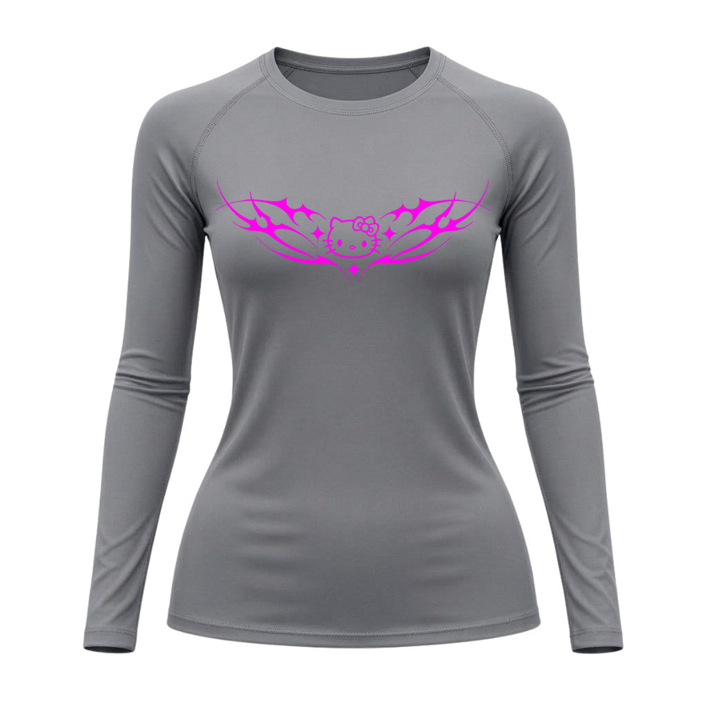 Camiseta Compressão Uv Manga Longa Cyber Tribal Angel Hello Kitty Rash Guard
