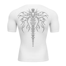 Camiseta Compressão Uv Manga Curta Cyber Tribal Chimera Spine Rash Guard