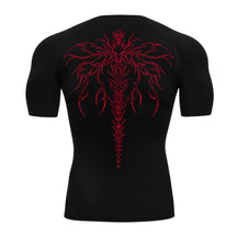 Camiseta Compressão Uv Manga Curta Cyber Tribal Chimera Spine Rash Guard
