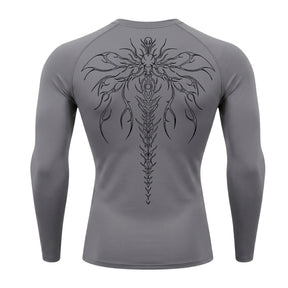 Camiseta Compressão Uv Manga Longa Cyber Tribal Chimera Spine Rash Guard