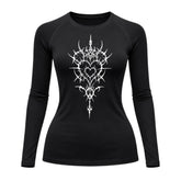 Camiseta Compressão Uv Manga Longa Cyber Tribal Iron Heart Dark Rash Guard