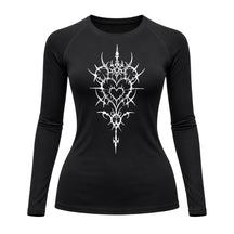 Camiseta Compressão Uv Manga Longa Cyber Tribal Iron Heart Dark Rash Guard
