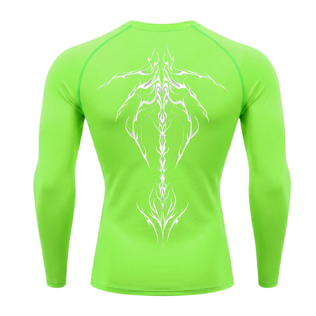 Camiseta Compressão Uv Manga Longa Cyber Tribal Unbreakable Dark Spine Rash Guard