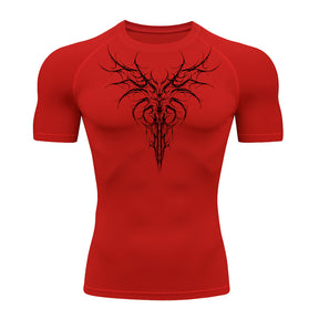 Camiseta Compressão Uv 50+ Manga Curta Cyber Tribal Dark Instinct Rash Guard