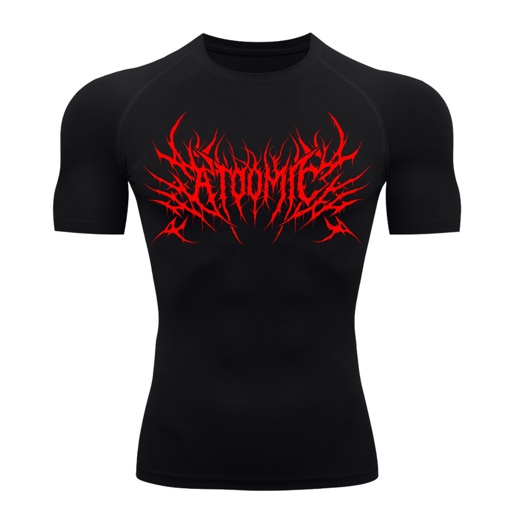 Camiseta Compressão Uv Manga Curta Cyber Tribal Atoomic Invoke Shadow Rash Guard