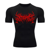 Camiseta Compressão Uv Manga Curta Cyber Tribal Atoomic Invoke Shadow Rash Guard