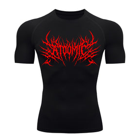 Camiseta Compressão Uv Manga Curta Cyber Tribal Atoomic Invoke Shadow Rash Guard