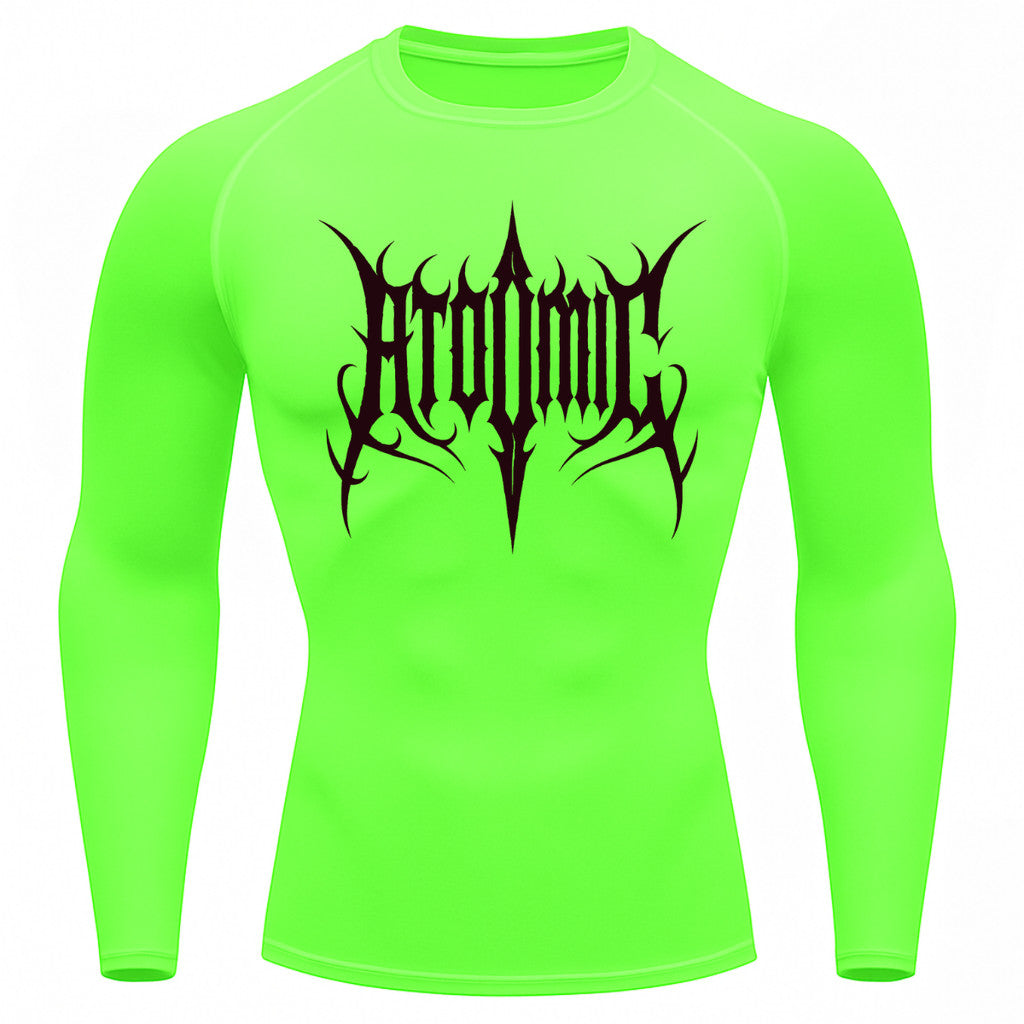 Camiseta Compressão Uv Manga Longa Cyber Tribal Atoomic Imperium Dark Rash Guard