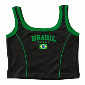 Regata Cropped Feminino Brasil Várias Cores Copa 2026