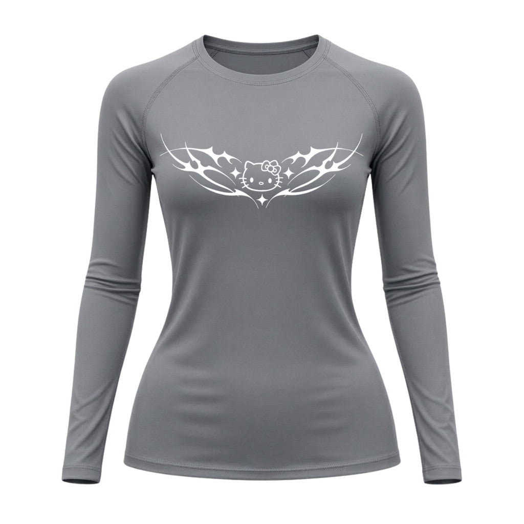 Camiseta Compressão Uv Manga Longa Cyber Tribal Angel Hello Kitty Rash Guard