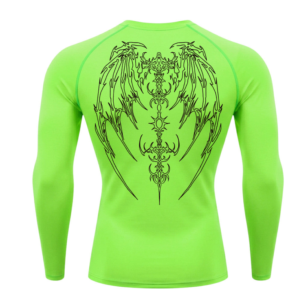 Camiseta Compressão Uv Manga Longa Cyber Tribal Phantom Wings Rash Guard