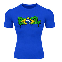 Camiseta Compressão Manga Curta UV Brasil Drip Edition Varias Cores Rash Guard
