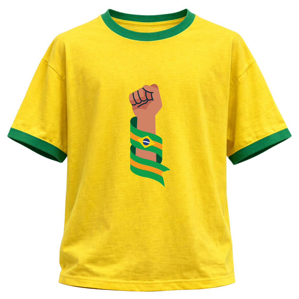 Camiseta Algodão Manga Curta Punho Brasileiro Varias Cores