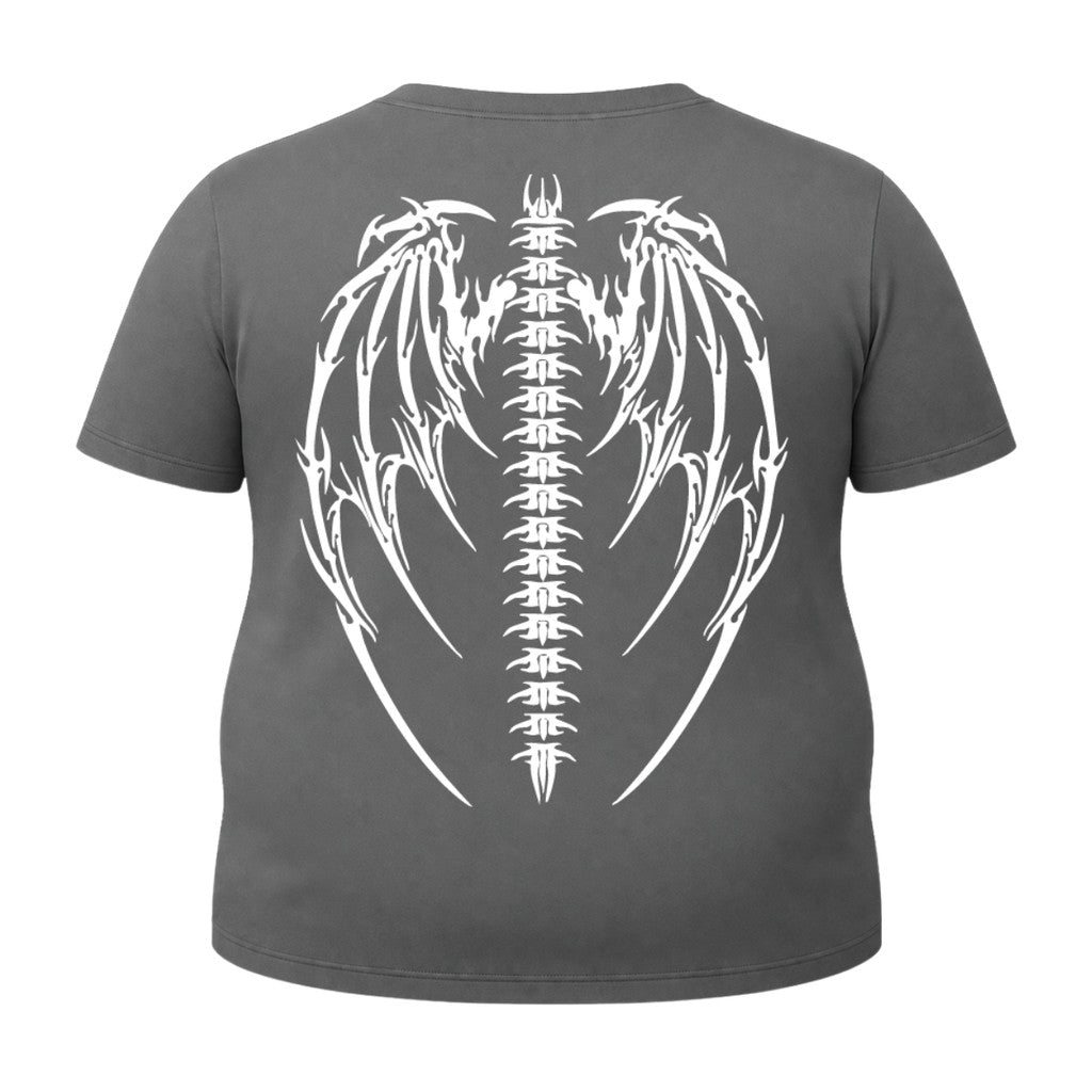 Camiseta Plus Size Proteção Uv Manga Curta Cyber Tribal Asas 01 Rash Guard