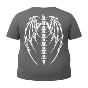 Camiseta Plus Size Proteção Uv Manga Curta Cyber Tribal Asas 01 Rash Guard
