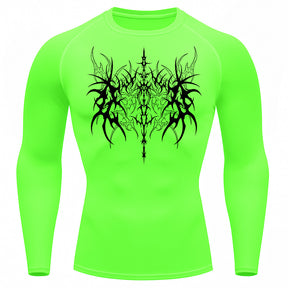 Camiseta Compressão Uv 50+ Manga Longa Cyber Tribal Dark Vanguard Rash Guard