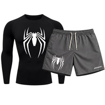 Kit Camiseta Térmica Manga Longa Uv E Bermuda Elastano Estampa Venom Rash Guard