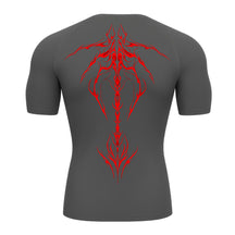 Camiseta Compressão Uv Manga Curta Cyber Tribal Unbreakable Dark Spine Rash Guard