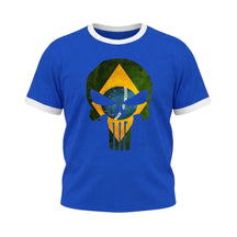 Camiseta Plus Size Manga Curta Gola E Manga Colorida UV Justiceiro Brasil
