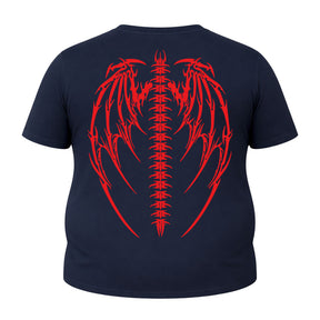 Camiseta Plus Size Proteção Uv Manga Curta Cyber Tribal Asas 01 Rash Guard