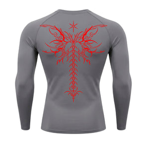 Camiseta Compressão Uv Manga Longa Cyber Tribal Shadow Stinger Wings Rash Guard