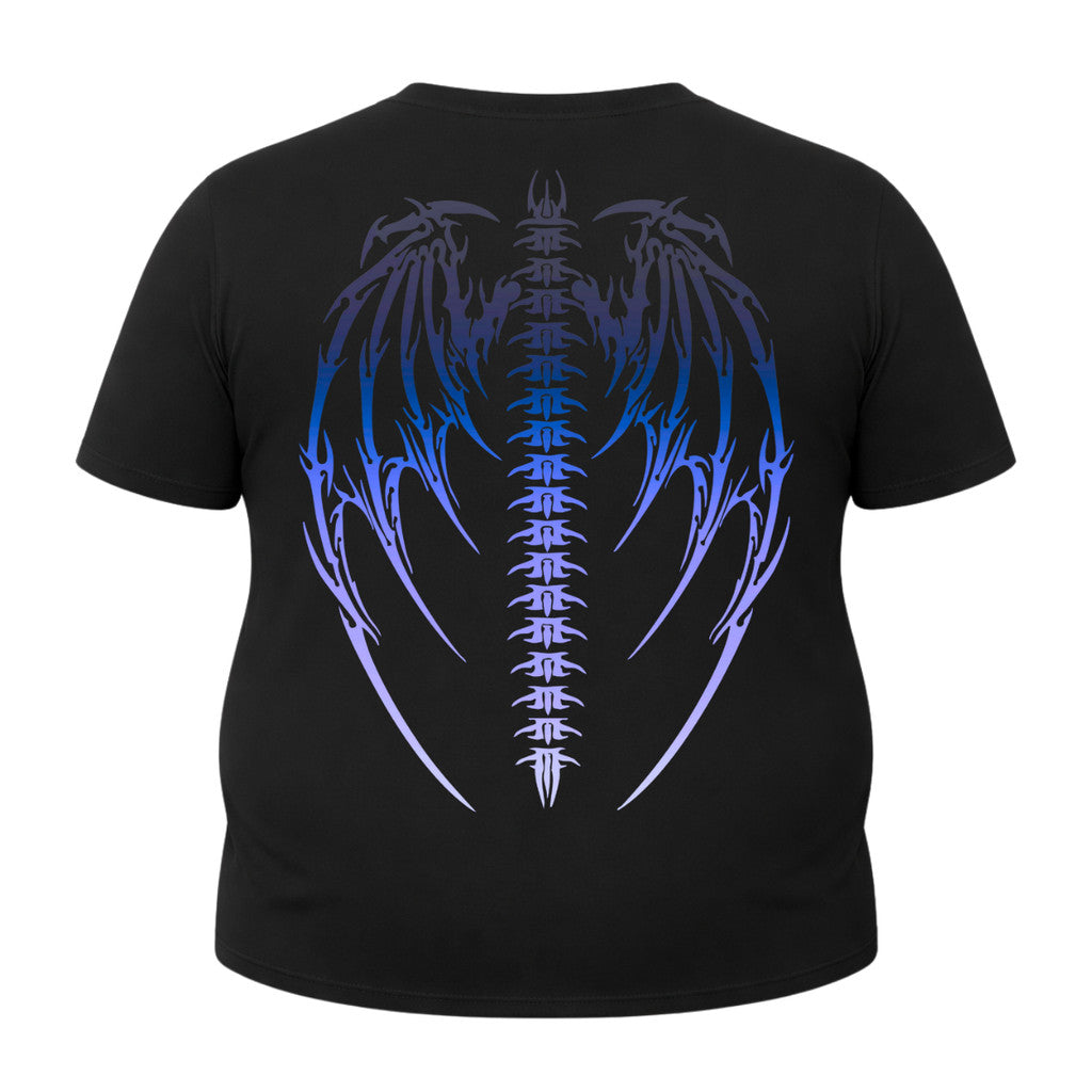 Camiseta Plus Size Proteção Uv Manga Curta Cyber Tribal Asas 01 Rash Guard