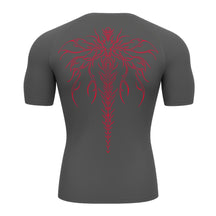 Camiseta Compressão Uv Manga Curta Cyber Tribal Chimera Spine Rash Guard