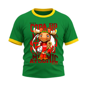 Camiseta Plus Size Manga Curta Gola E Manga Colorida UV Mascote Canadá Alce Edition Copa