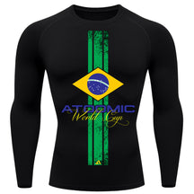 Camiseta Compressão Manga Longa UV Atoomic Brasil Edition Varias Cores Rash Guard