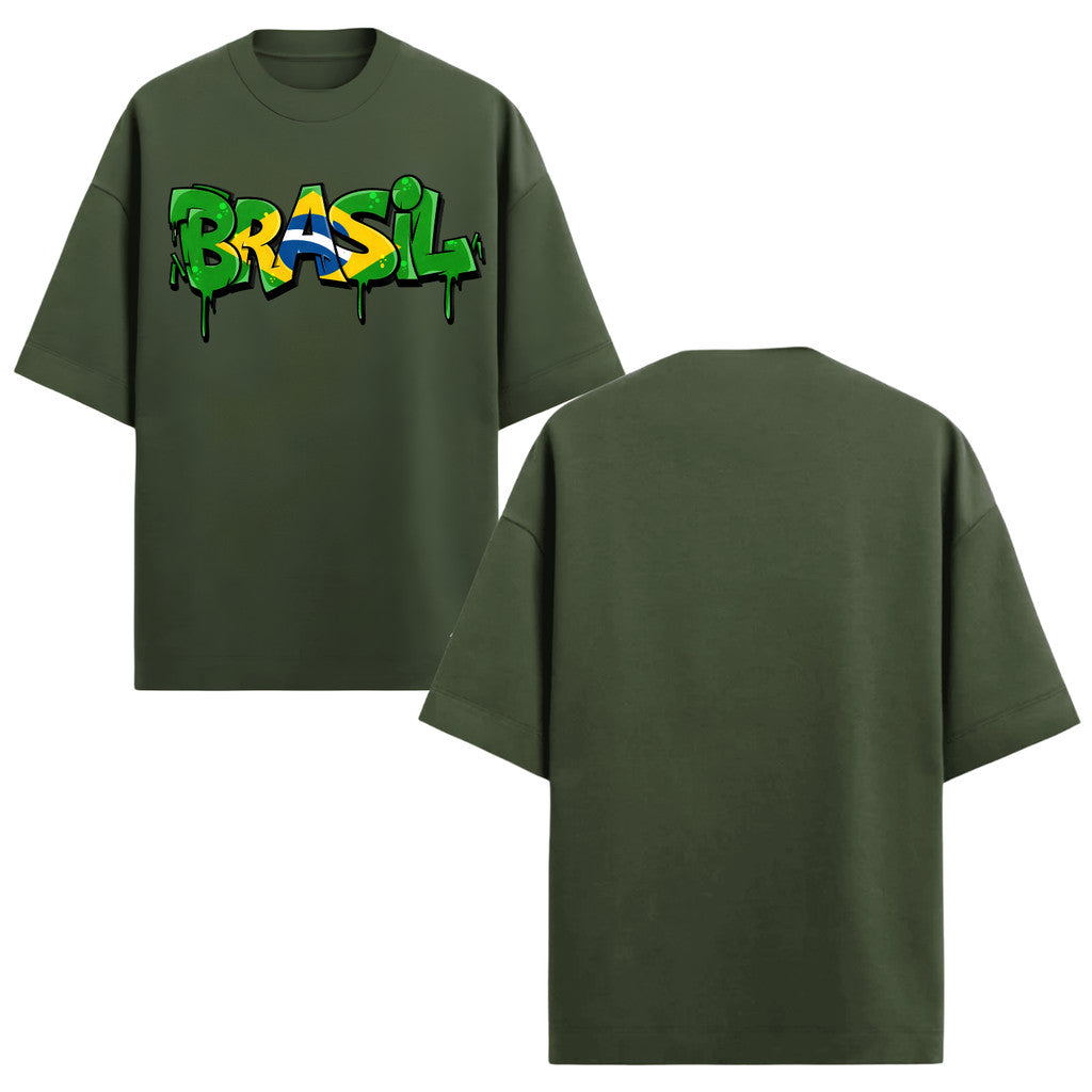 Camiseta Oversized Atoomic Brasil Drip Edition Copa